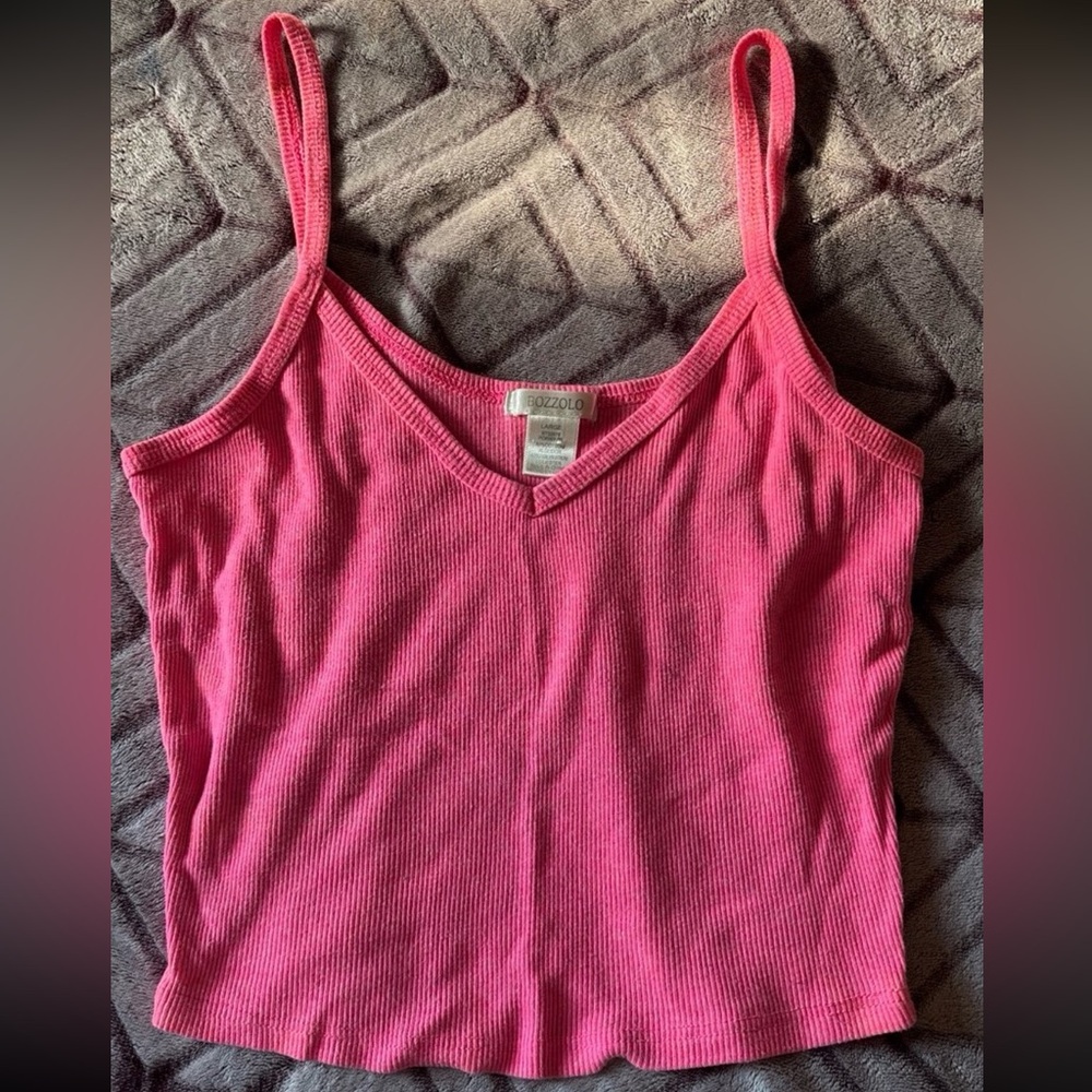 Pink Ribbed Tank Top